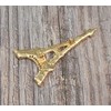 Gyn&Joy Gold Tone Clear Crystal Rhinestone Fashion Tower Brooch Pin