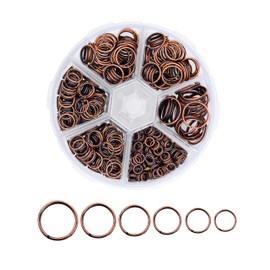 Mandala Crafts - Anillos de doble división para llaveros, anillos de doble salto para hacer joyas, llaveros pequeños, llaves, candelabros, atrapasoles de sol, varios tamaños, cobre envejecido, 540