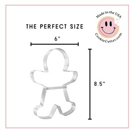 Foose Cookie Cutters Extra Large XL Gingerbread Man with Brace Cookie Cutter 8.5 in, Made in the USA (Stainless Steel)