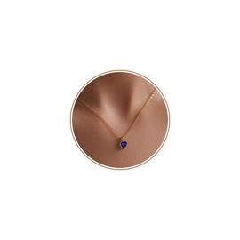 ANOBLEJRY Sapphire Necklace Gold Heart Birthstone Necklace Top 10 Birthday Gifts for Her Necklaces for Women High School Graduation Gifts September Birthday Gifts for Women