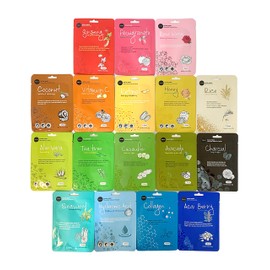 Celavi Essence Facial Sheet Face Mask Variety Set (17-Packs) Classic Korean Skincare