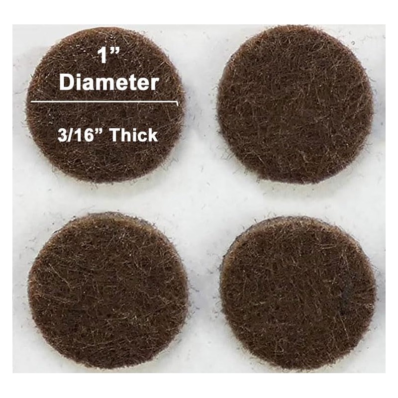 48 Pcs Self Adhesive 1" Round Felt Furniture Pads (Brown,