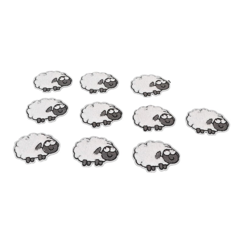 30pcs Cloth Patches Embroidered Iron On Sew On Sheep Shape