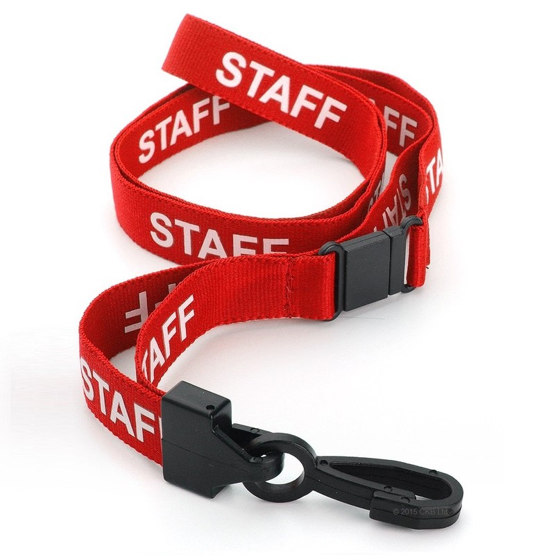 CKB Ltd® 20x Red STAFF LANYARDS Breakaway Safety Lanyard Neck