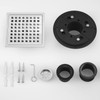 EXF 6 Inch Square Shower Drain Chrome, Stainless Steel Shower