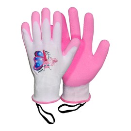 ROSTAING Lison Children's Gardening Gloves - A Pair of Gardening and DIY Gloves - For Small and Delicate Hands and the Safety of Your Children, Pink