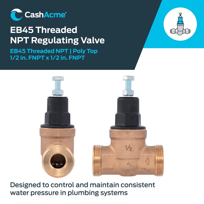 Cash Acme EB45 Pressure Regulating Valve, 1/2 Inch NPT Threaded,
