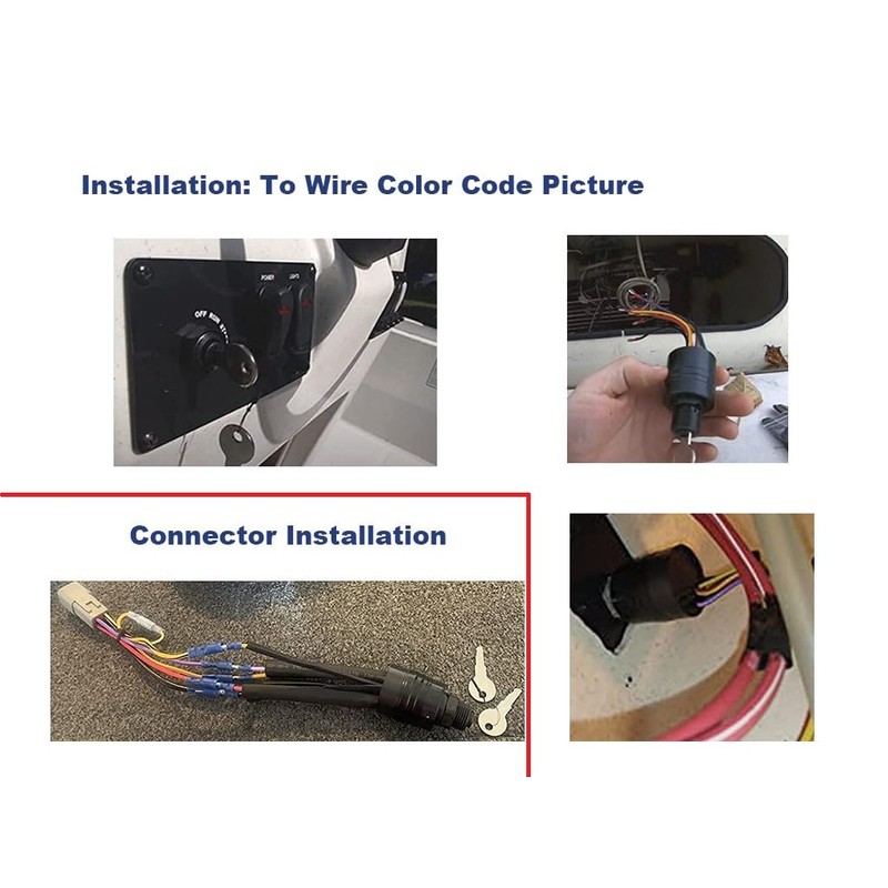 Boat Ignition Key Switch Push to Choke 6 Wires Base