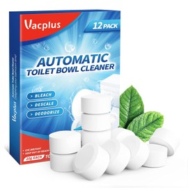 Vacplus | Limpiador Automático para Inodoro | 12 Pastillas | Blanquea, Desincrusta y Desodoriza