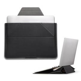 MOFT Laptop Carry Sleeve, 2-in-1 Laptop Bag & Stand for 14" MacBook Air/Pro & Dell/HP/Lenovo/Asus, Stylish Slim Computer Sleeve Bag with Expandable Storage for Computer Accessories, Night Black