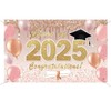 BlissYard Congrats Class of 2025 Graduation Decorations Backdrop 71x43 Inch