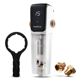 PureDrop PDR-ARB50WSP Spin Down Sediment Water Filter, Auto Flushing Module with Touch-Screen, Reusable Whole House Sediment Filter for Well Water w/Scraper, 50-Micron Prefilter Filtration System