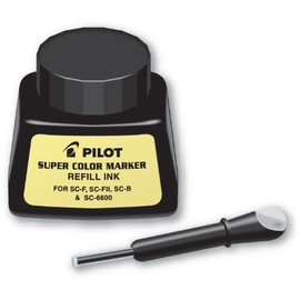 PILOT Super Color Permanent Marker Refill Ink, Black Ink, 1 Ounce Bottle with Dropper (43500)