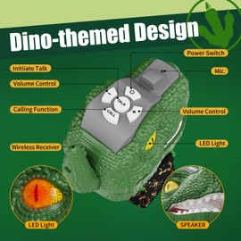 Dinosaur Walkie Talkies for Kids, Adjustable Volume, 500m Range, Outdoor Adventure Toys for Boys & Girls 3-12 Years Old