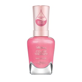 Sally Hansen Color Therapy Nail Polish | Biotin, Argan Oil, Long Lasting, Healthy Nails, Nail Strengthener, Opaque | 255 Lips Tulips | Rose Pink Nail Color