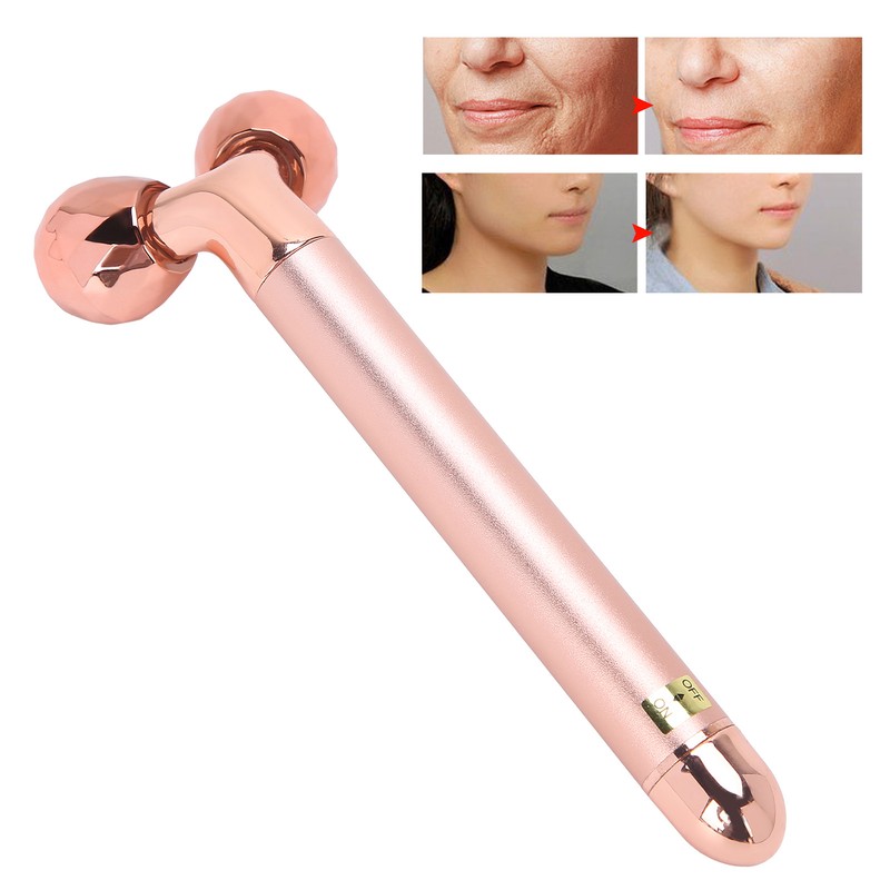 Electric 3D Facial Roller Massager Remove Puffiness Slimming Tightening Face
