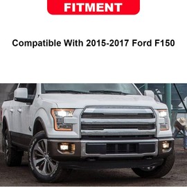 ALLGOOD Black Front Bumper Lower Grille Grill Trim Panel Compatible with Ford F150 2015 2016 2017 Grill Trim