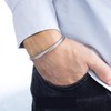 Flexible Twisted Wire Cable Open Cuff Bangle Bracelet for Men