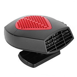 Ausla Tragbarer Autoheizung Deffroster Demister mit 150 Cm Netzkabel für Kleine Geschlossene Flächenräuschbürbchen Bürstenlosen Motor (Rot Schwarz)