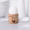 Räder PET Eierbecher Set rund Hahn (Akazie & Porzellan)