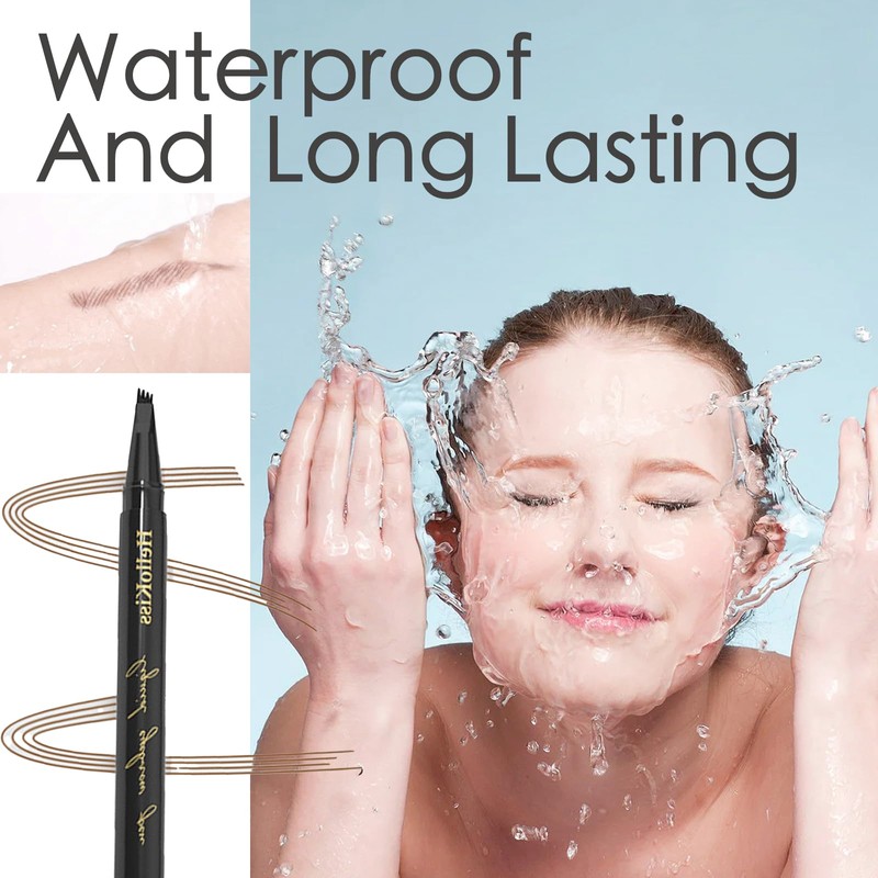 Eyebrow Pencil, Light Brown Waterproof Eye Brow Pen Microblading Smudge-Proof