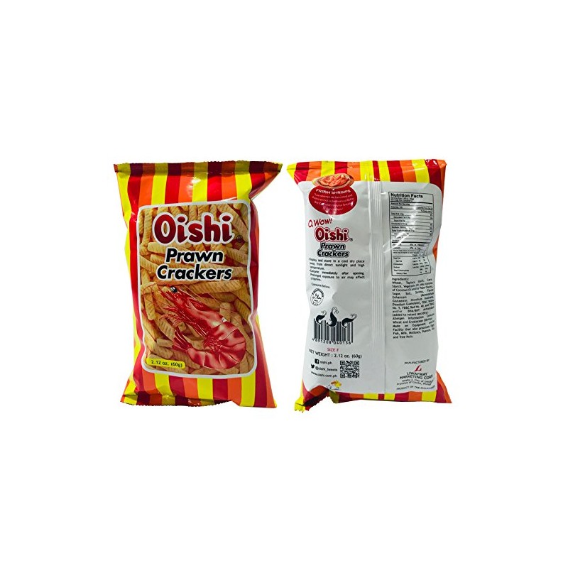 Oishi Prawn Crackers Original Flavor 2.12oz Pack of 4