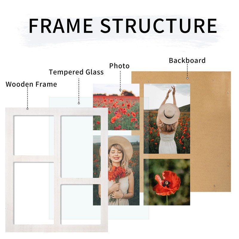 YESKAY Picture Frame Collage 4x6 and 4x4 Photos Display, 4x6