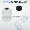 sourcing map 6Pcs NPT 1/4" Nylon Cable Glands, Waterproof Cord