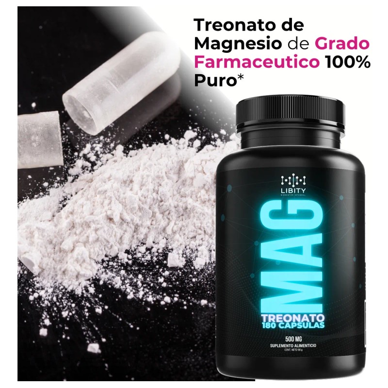 L- Treonato De Magnesio 100% Puro -180 Capsulas Sin Sabor