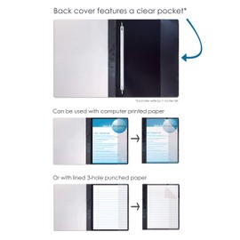 Better Office Products Ultra Durable Clear Front Report Covers, 25 Per Box, Letter Size, Black, Poly Back Cover, with Fasteners, Lay Flat, Box of 25