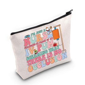 TOBGBE RN Gift Infusion Set Nurse Zipper Pouch Bag Nurse Appreciation Gift Nursing Graduation Gift Nursing Gift (Nurse Standing CA)