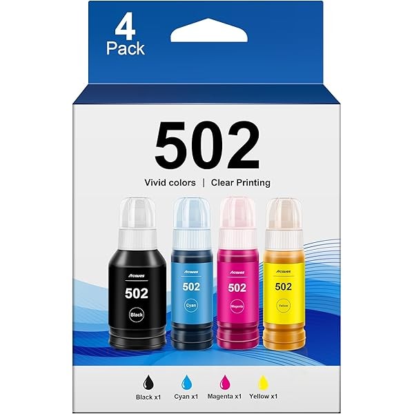 T502 502 Ink Refill Bottles ET-2850 ET-3850 Replacement for Epson