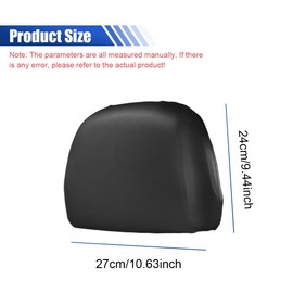 UHANBUT 2PCS Car Seat Headrest Cover, PU Soft Elastic Waterproof Vehicle Headrest Dust Covers, Reusable Fully Surrounded Protector for Car Headrest, Auto Seat Pillow Accessory for Most Cars (Black)