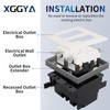 XGGYA 1/2” Double Gang Receptacle Outlet Box Extender,Gray Electrical Box