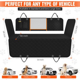 Loya Crafts Dog Car Seat Covers, 600D Heavy Duty 100% Waterproof, Nonslip, Zipper Design seat Protector, Mesh Window, Perfect Dog Hammock for Car Backseat, SUVs, Sedans & Truck (Square Mesh Window)