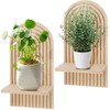 2 PCS Boho Wall Candle Sconces, Arched Wood Boho Wall