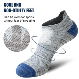 Niofind Mens Trainer Socks 8 Pairs, Low Cut Ankle Socks for Men and Women, Breathable Cotton Running Socks, Ideal for Sports, Walking and Gym, Multipack 12-15