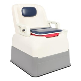 Giciashop Bedside Commode, Portable Commode Toilet w/Removable Bucket & Detachable Arms, 220 Load Capacity, Non-Slip Potty for Elderly Adults (Blue)