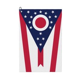 BJQ Golf Towel Ohio State Flag Golf Towel with Carabiner Clip Microfiber Towel for Golf Bag Men and Women Golf Accessories