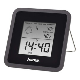 Hama Digital Weather Station (Room Thermometer, Hygrometer, Digital Display of Temperature, Humidity, Time and Air Condition) Black