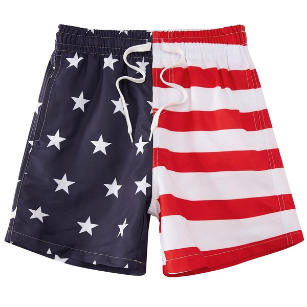 Cozople Boys Patriotic Swim Trunks Size 7 Funny America Flag