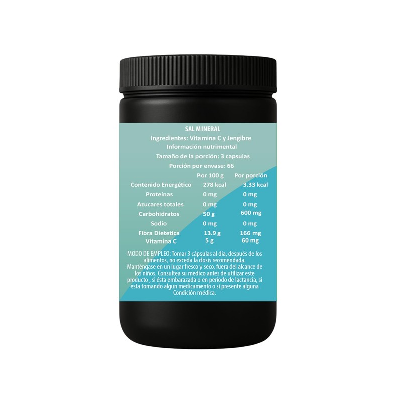 Vitamina C con Jengibre | 200 Cápsulas de 500 mg