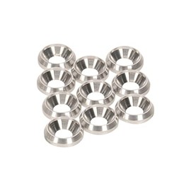 PrecisionGeek Washers made of aluminium countersunk washers, bowl shape, recessed, solid metal finishing cup, M4, 10 mm, pack of 10