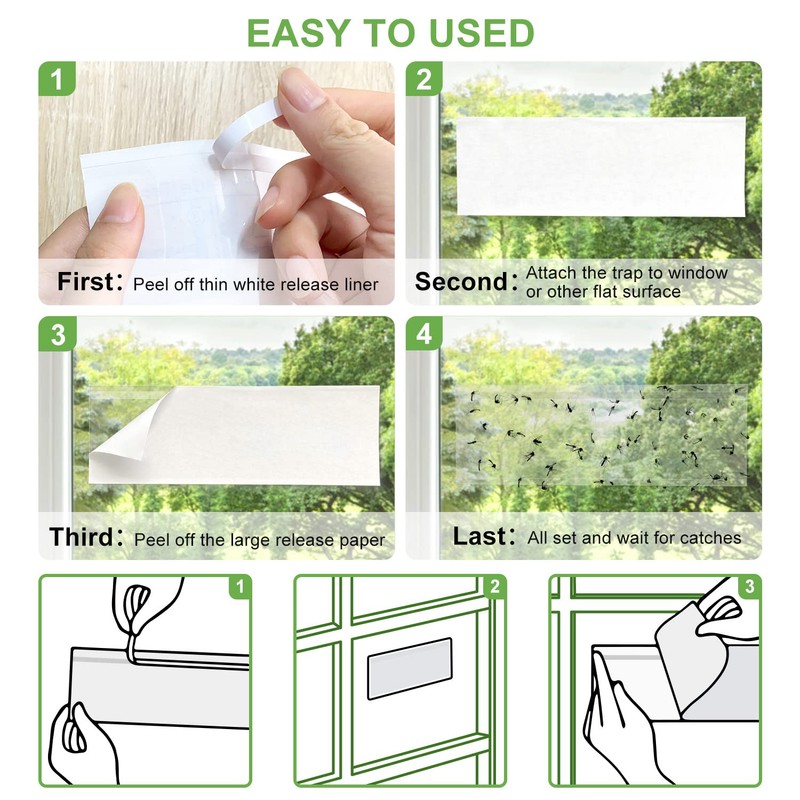 LFSYS 50 Pack Window Fly Trap, Fruit Fly Traps for