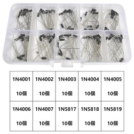 BEHOSHI 100pcs Rectifier Diode Set 10 Values 1N4001-1N4007 1N5817-1N5819, Electronic Germanium Diode