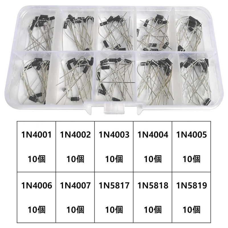 BEHOSHI 100pcs Rectifier Diode Set 10 Values 1N4001-1N4007 1N5817-1N5819, Electronic