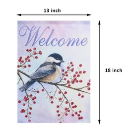 JIMOWANG Bird Welcome Home Garden Flag Double Sided Outdoor Decorative Yard Flag 12"x18" Porch Patio Banner Flags
