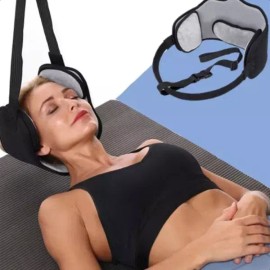 넥 견인 밴드 목견인 해먹 목견인기 Neck Pulling Band Neck Suspension Harness Neck Puller [Black]