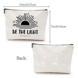 CREATCABIN Sun Make Up Taschen Canvas Kosmetiktasche Mehrzwecktasche Mit Reißverschlusstaschen Kulturbeutel Reise Aufbewahrungstasche Geldbörse Tragbarer Aufbewahrungs Für Frauen 25x18cm Be The Light
