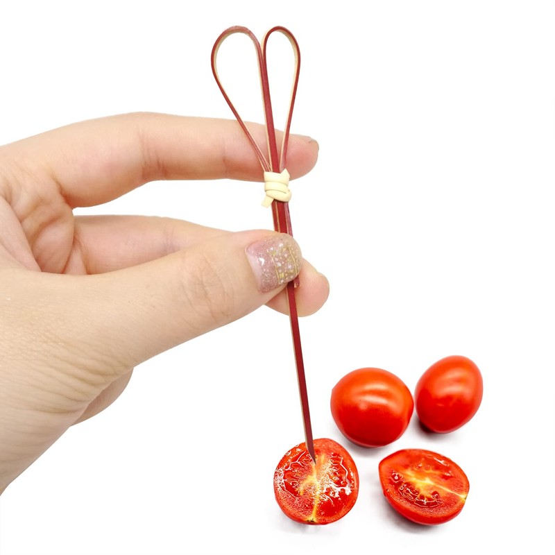 Honbay 100PCS 12cm 4.7inch Heart Shaped Cocktail Picks Bamboo Picks